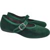 Dorea Originali Mary Jane, Ballerine Donna da Casa, Eleganti Friulane con Cinturino, Pantofole Basse in Velluto, Produzione Artigianale (Verde, Sistema Taglie Calzature EU, Adulto, Donna, Numero, Media, 36)