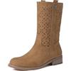 QUEEN HELENA Stivali Bassi Traforati Stivaletti Casual Donna X30-109 (Marrone, Sistema Taglie Calzature EU, Adulto, Donna, Numero, Media, 40)