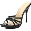 Miyoopark Ciabatte sexy da donna con sandali estivi a spillo, T11 nero, 40 EU