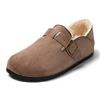 JOMIX Ciabatte Donna Invernali Chiuse Pantofole Calde da Casa Babbucce Pelose da Ragazza Imbottita con Pelliccia Sintetica Comode per Inverno MD8845-6 (Khaki, 39)