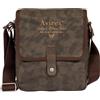 Avirex, Borsello Medio con Patta Frontale, con Tracolla Regolabile, in Canvas Spalmato con Parti in Ecopelle, Tracolla da Uomo, Collezione Pasadena, PSD01 (Dark Green)
