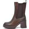 IF FASHION Stivaletti Tronchetti Chelsea da Donna In Pelle Sintetica Con Tacco Grosso Plateau 6629 brown N.39