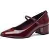 Tamaris Donna Pumps Blockabsatz Vegan, Merlot, 39 EU