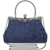 BAIGIO Pochette Donna Elegante, Clutch Donna Cerimonia, Borsetta da Sera, Borsa a Tracolla Catena, Borsa Piccola in Perla per Matrimonio Party Sposa Cocktail Festa, Nero/Bianco
