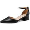QUEEN HELENA Décolleté con Tacco Basso Scarpe Eleganti a Punta Chiusa Donna ZM9905 (Nero, Sistema Taglie Calzature EU, Adulto, Donna, Numero, Media, 37)