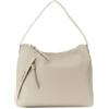 CAFèNOIR - Borsa Sacca Donna in Morbida Ecopelle a Grana Grossa Color Sabbia, Borsa a Spalla Elegante con Tasca Frontale e Zip, Bag Capiente con Tasche Interne, Stile Casual
