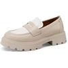 QUEEN HELENA Mocassini Rialzati Francesine Platform Casual Eleganti Donna X32-55 (Beige, Sistema Taglie Calzature EU, Adulto, Donna, Numero, Media, 38)