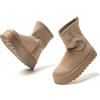 JOMIX Scarponcino Donna Comode Foderata Caldo Antiscivolo Stivali Stile da Neve MD9768-6（Beige,36）