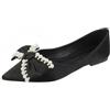FQLGJMY Donna Puntato Strass Balletto Scarpe Piatte Scintilla Fiori Arco Festa di Nozze Comfort Tacco Basso Elegante Abito Appartamenti