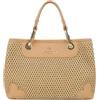Braccialini Beth Tricot Borsa a mano di medie dimensioni in tessuto tricot effetto paglia di color biscotto, con doppi manici e dettagli in similpelle. La tracolla removibile e regolabile consente una