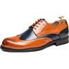 Zaylee Scarpe eleganti da uomo vintage Brogues stringate scarpe business, EU45-Marrone