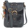 Catwalk Collection Handbags - Borsa a Tracolla Piccola - Borsetta Donna - Pelle Invecchiata - Tracolla Regolabile - Messenger - Jolene