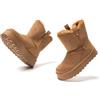 JOMIX Stivaletti Donna Invernali Stivali Ragazze Bassi Scarpe Caldi Imbottiti Pelliccia Sintetica Comodi da Neve MD9765-7 (Khaki, 41)