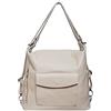 Bottega Carele Borsa Donna a spalla trasformabile in zaino in vera pelle made in Italy BC1137 (Beige)