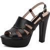 Bviennic Donna Tacco Alto a Blocco Sandals con Plateau Solid 0609, Numero 34-48