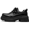 TvzsiY Scarpe in Pelle con Plateau Punta Tonda da Uomo Scarpe Formale Affare Moderne, Abbigliamento Casual da Lavoro e da Festa