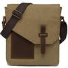 VASCHY Borsa Tracolla Uomo, Borsa Uomo Borsa Messenger Piccolo Borsa Donna Vintage Borse a Spalla Tela Pelle Sacchetto del Messaggero Lavoro (Cachi)