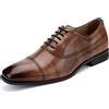 MEIJIANA Scarpe Oxford Uomo Eleganti Scarpe Stringate Basse Uomo Oxford Vintage Scarpe Uomo Estive, Marrone-2, 42 EU (9 UK)