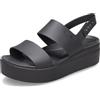 Crocs Brooklyn Low Wedge, Sandali Donna, Black/Black, 41/42 EU
