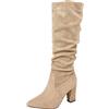 Generic Autunno/Inverno Bordo: Sotto Il Ginocchio Camoscio Sexy Tacco A Spillo Lungo Moda Equitazione Per Le Donne