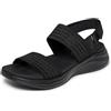 Skechers Sandali Bassi da Donna Ultra Flex 3.0, Nero, Taglia 39