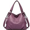 LEMITA Borsa da donna in vera pelle borsa madre di mezza età e anziana grande capacità borsa a tracolla a mano incrociata in pelle di pecora, viola
