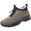 Generisch Scarpe invernali da uomo, imbottite, scarpe da trekking, antiscivolo, suola piatta, comode e calde, scarpe sportive in tinta unita, per attività all'aperto, escursionismo, grigio scuro, 43