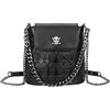 FiveloveTwo Cranio Donna Borsa a Tracolla Spalla Punk Pelle PU Sacchetto Borsa a Mano Borse Tote Portacarte Nero