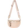 styleBREAKER Borsa a spalla mezzaluna in tessuto teddy,Marrone chiaro