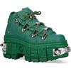 New Rock M-106WALL-C29 Stivaletti Alla Caviglia in Pelle Verde Metallizzato Gotici