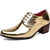 Zaylee Oxford - Scarpe da sera dorate con lacci, in pelle laccata, stile vintage, per matrimonio, EU 41 oro