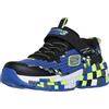 Skechers Scarpe da Ginnastica Unisex per Bambini Mega-Craft 3.0, Nero Sintetico Blu Tessile Lime Trim, 12.5 UK Child