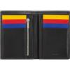 DUDU Portafoglio da uomo a libro RFID in pelle multicolore con lampo Nero
