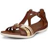 ECCO Sandali da donna Flash con cinturino a T, Visone/Oro/Bronzo martellato, 12-12.5