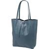 SH Leder ® Kora G266 - Shopper da donna in vera pelle bovina con tasca interna, in diversi colori, 37 x 29 cm, blu jeans, L