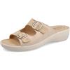 Fly Flot Ciabatta Donna in Morbida Microfibra con Doppia Fibbia Regolabile, Sottopiede Imbottito in Pelle
