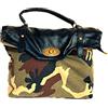 Superflybags Borsa a mano In Vera Pelle Camoscio + Tessuto Mimetico modello DAKOTA Made In Italy