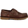 PAYMA Scarpe da Barca Uomo Donna in Pelle Marroni Casual 3 Occhielli Gomma
