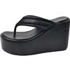 Generico Sandali Zeppa Donna Estive Eleganti Comoda Ciabatte da Donna Per L'Uso All'Aperto,con Plateau E Zeppe Spesse,Scarpe da Spiaggia,Sandali,Infradito,con Borchie (Black,37)