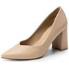DREAM PAIRS Classiche Eleganti Scarpe Décolleté da Festa con Tacco Alto a Blocco da Donna,Size 40,Nudo/Pu,SDPU2229W