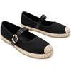 GLAMORA Merceditas Donna con Fibbia Ballerine Sparto Manolettine a Maglia Traspirante Scarpe Piane Donna Suola in Gomma Antiscivolo Stile Espadrillas Calzature Estate Comode Leggere, Nero , 36 EU