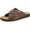 Fly Flot Ciabatte Uomo in Ecopelle a Fasce Incrociate, Sottopiede in Pelle Imbottito Antishock