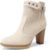 QUEEN HELENA Tronchetti Traforati Stivaletti con Tacco Alto Donna X32-38 (Beige, Taglia unica, Sistema Taglie Calzature EU, Adulto, Donna, Numero, Media, 37)