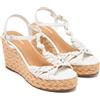 GIOSEPPO Sandali Pelle Zeppa Jute Castine, bianco, 41 EU