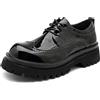 Hiuzylqx Scarpe Oxford Uomo Plateau Scarpe da Eleganti Antiscivolo Low Top Eleganti e Larghe, in Vernice Scarpe Lavoro Classiche Moderne,Nero,45 EU