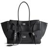 ZUGLQYSX Borse da Donna Borsa a tracolla grande capacità in pelle scamosciata nera con chiusura in argento e oro, alla moda(Black sliver leather)