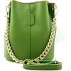 Superflybags Donna Borsa a Secchiello in vera Pelle Modello KIM 24x20x14made in Italy