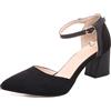 Bviennic Donna Appuntito Estate Con Cinturino Alla Caviglia Tacco A Blocco Sandali Eleganti Serata Moda Closed Toe Vestito Prom Scarpe Nero/5Cm Numero 37 Eu-38Cn