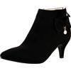 Bviennic Donna Appuntito Inverno Festa Tacco Gattino Polacchine Bows Eleganti Bride Sposa Chelsea Vestito Stivaletti Nero/Br Numero 35 Eu