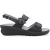 Melluso Sandalo Donna Nero con Zeppa e Strappi Decorativi 41 / Nero
